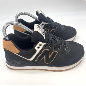 New Balance 574 Black & Brown Shoes Sneakers Women’s Size 6.5 (ML574OMD) EUC!